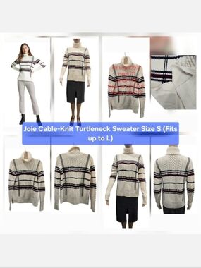 Joie Cable-Knit Turtleneck Sweater Size S